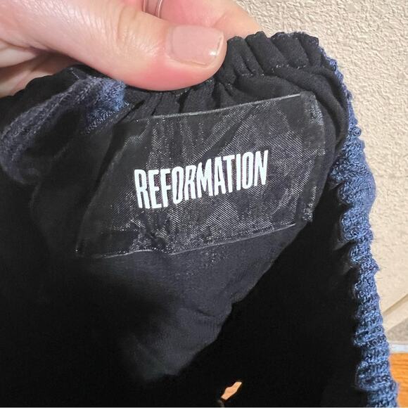 Reformation Veijo Blue Open Back Waist Tie Tiered Maxi Dress - size Small - Picture 6 of 7